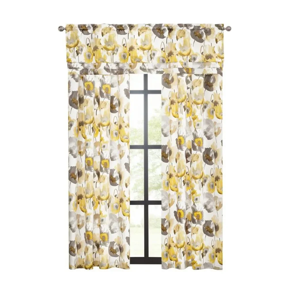 PowerSellerUSA 2-PACK Floral Modern Room Darkening Window Curtain for
